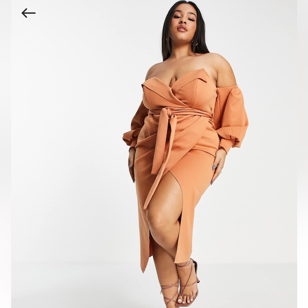 ASOS Curve Terracotta Midi Dress